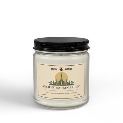 Ancient Temple Gardens Soy Candle | Eucalyptus Lavender Herb | Amber Jar | 4 oz or 9 oz