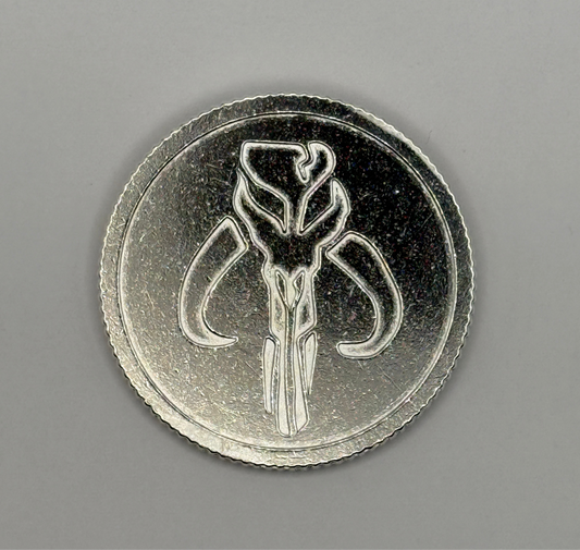 Silver Mythosaur Credit | Solid Metal Mandalorian Coin | Star Wars Collectible