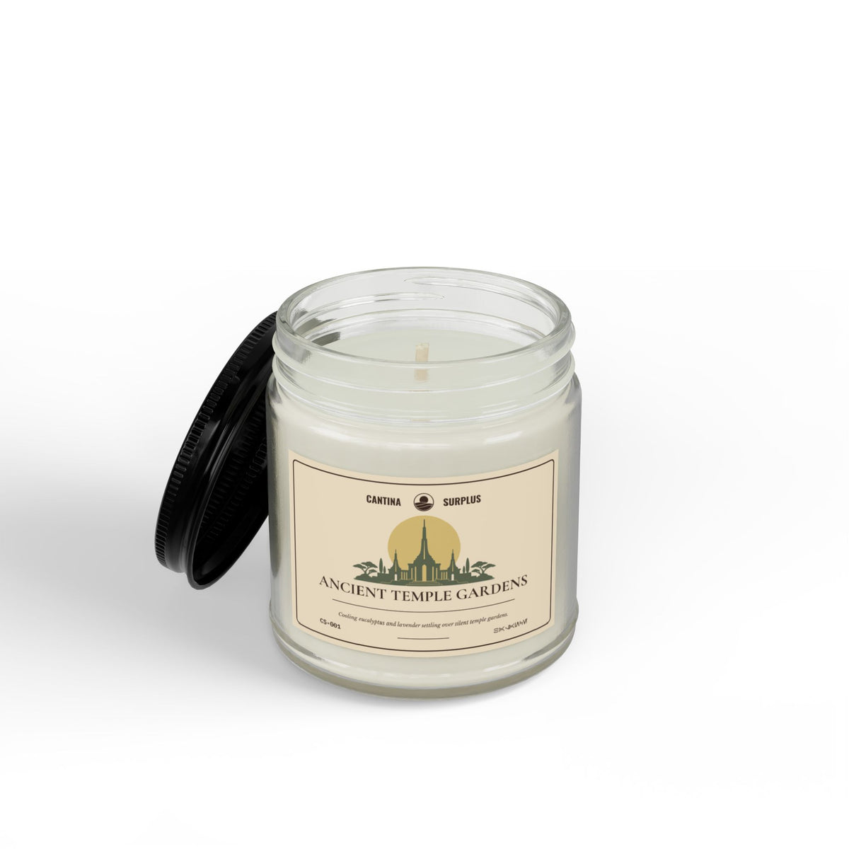 Ancient Temple Gardens Soy Candle | Eucalyptus Lavender Herb | Amber Jar | 4 oz or 9 oz