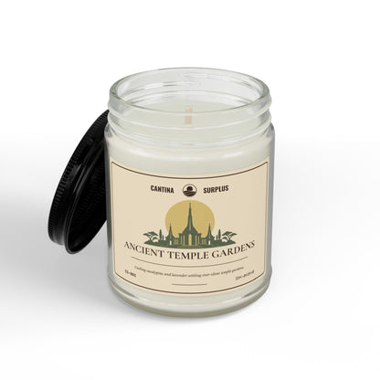 Ancient Temple Gardens Soy Candle | Eucalyptus Lavender Herb | Amber Jar | 4 oz or 9 oz