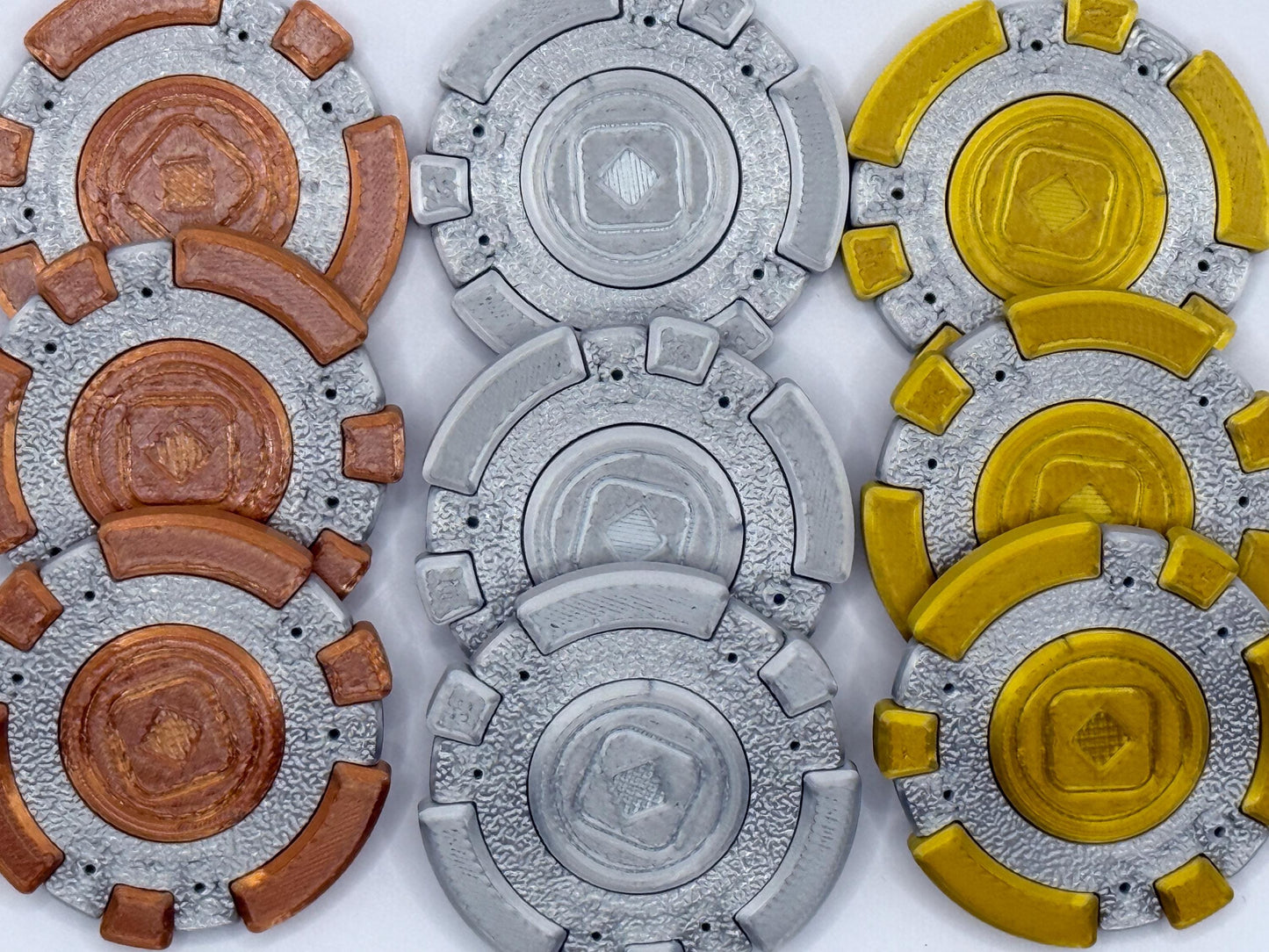 Morenia-Inspired Metallic PLA Sabacc Tax Chips