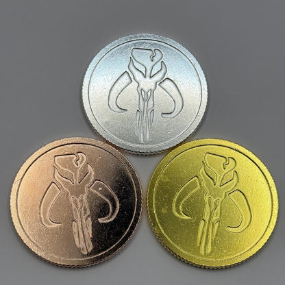 Mandalorian Mythosaur Credit Bundle | Star Wars Metal Coins | Mandalorian Warrior Currency for Collectors & Cosplay