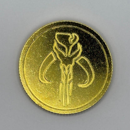 Gold Mythosaur Credit | Solid Metal Mandalorian Coin | Star Wars Collectible