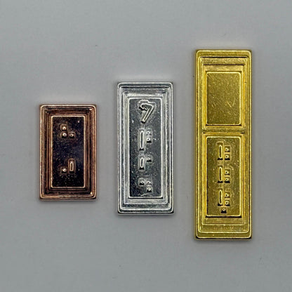 Sabacc Credit Set | 3-Piece Star Wars Metal Currency | Bronze, Silver and Gold Galactic Credit Bars for Collectors and Cosplay