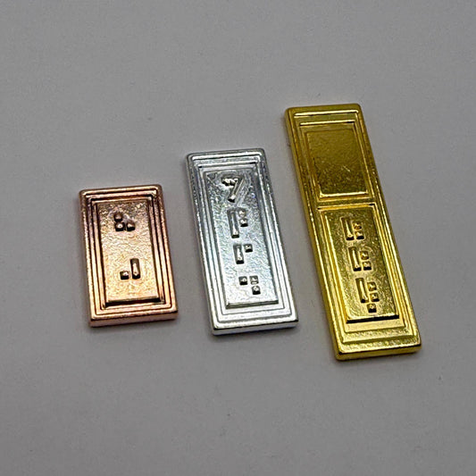Sabacc Credit Set | 3-Piece Star Wars Metal Currency | Bronze, Silver and Gold Galactic Credit Bars for Collectors and Cosplay